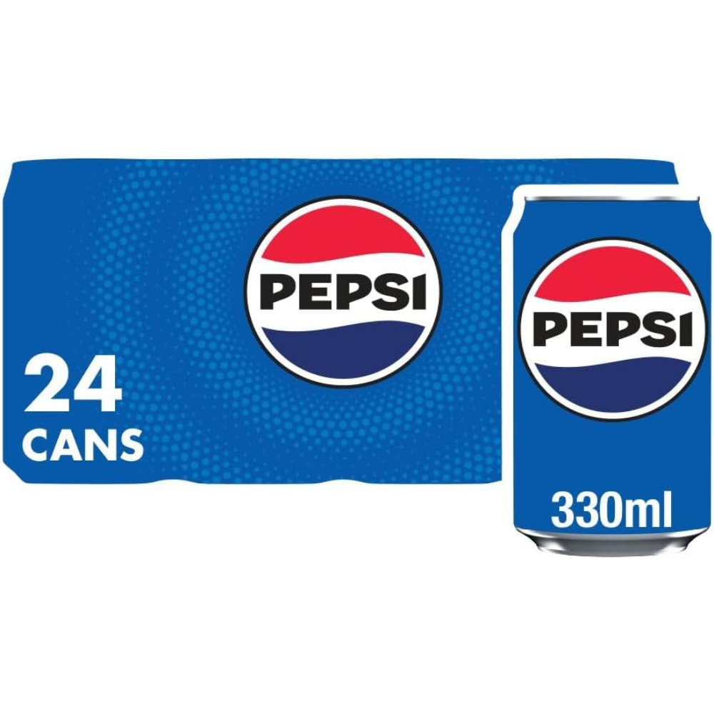 Pepsi Original Cola Drink 24 x 330ml Cans Multipack Fizzy Soft Drinks Bulk Pack UK