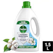 Dettol Antibacterial Laundry Cleanser Liquid Fresh Cotton 1.5L