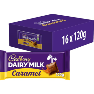 Cadbury Dairy Milk Caramel Chocolate Bars 16 x 120g Smooth Milk Chocolate with Soft Caramel Centre