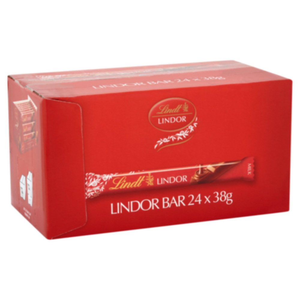Lindt Lindor Milk Chocolate Treat Bars 24 x 38g Multipack Smooth Melting Chocolate