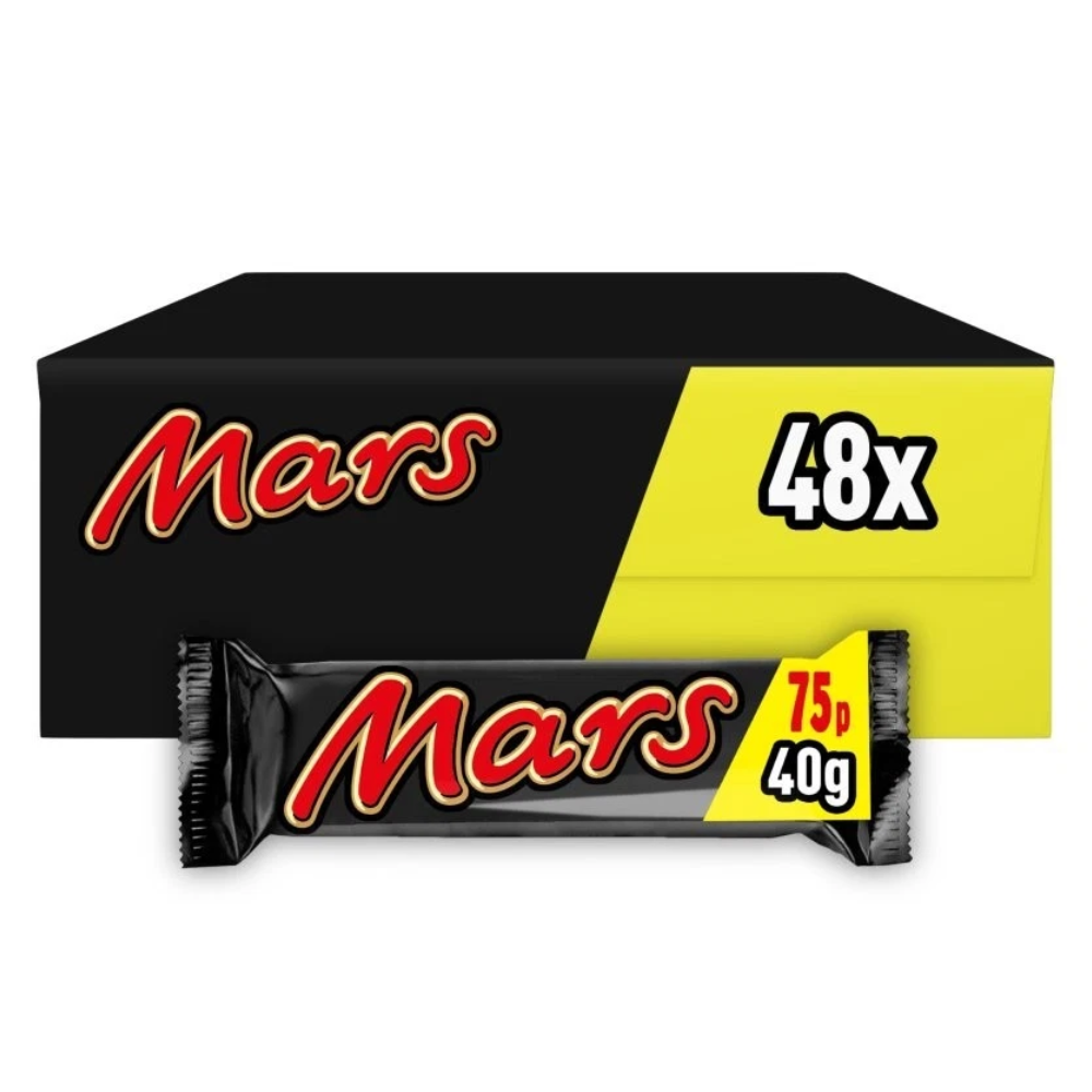 Mars Chocolate Bars 48 x 40g Full Box Milk Chocolate, Caramel & Nougat Snack Bars