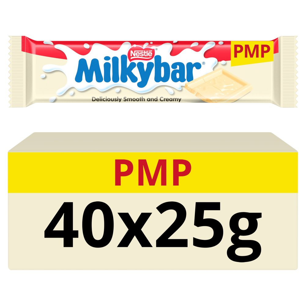 Milkybar White Chocolate Bars 40 x 25g Multipack Creamy Nestlé White Chocolate Treats