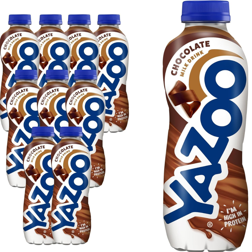 YAZOO Chocolate Milkshake 10 x 400ml High Protein & Calcium Flavoured Milk Drink