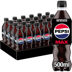 Pepsi Max 500ml Cans Pack of 24 Zero Sugar Cola Soft Drink Multipack