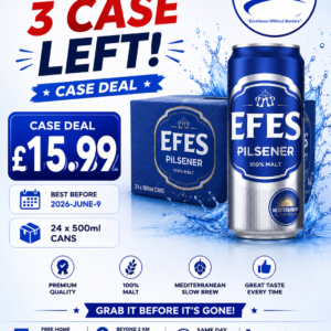 Efes Pilsner 24 x 500ml | Ultimate Premium Turkish Lager Beer Multipack